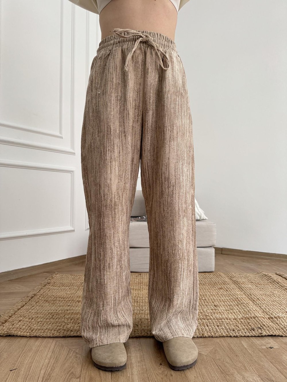 Beli Lastikli Pantolon Bej