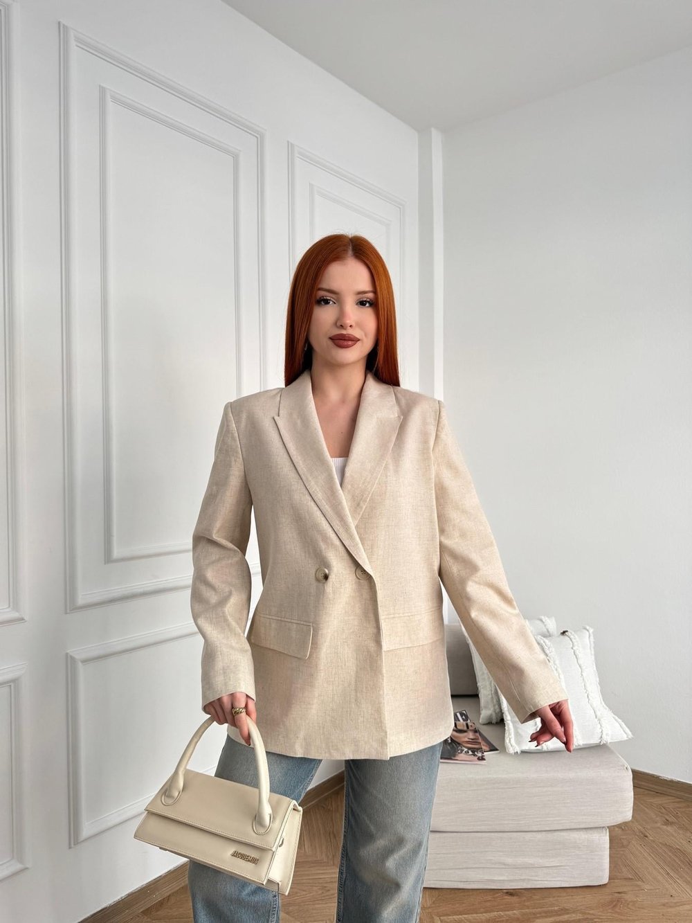 Blazer Ceket Bej