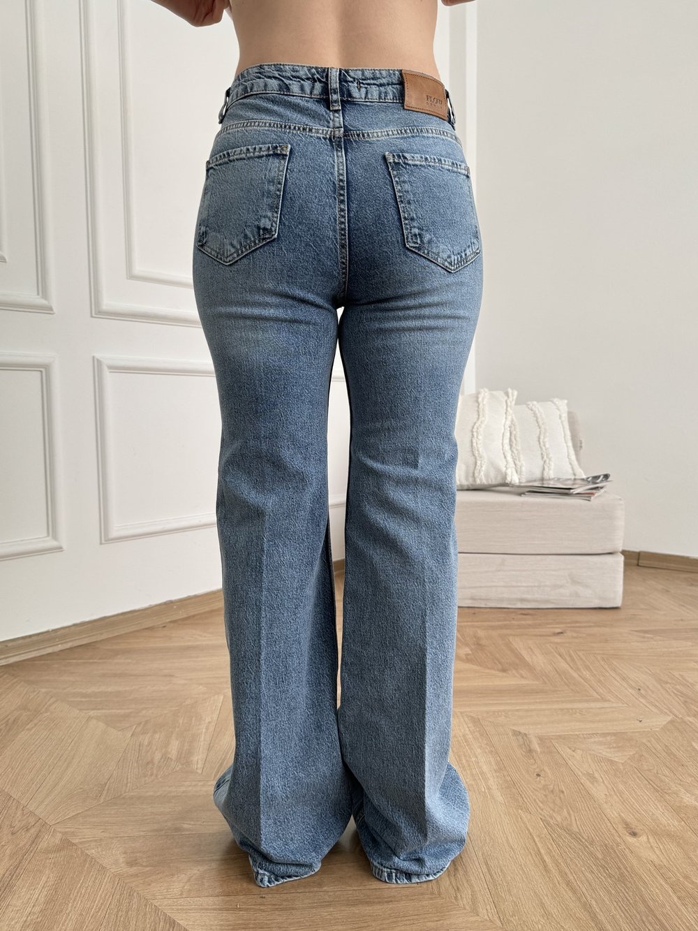 Bol Paça Kot Pantolon Açık mavi
