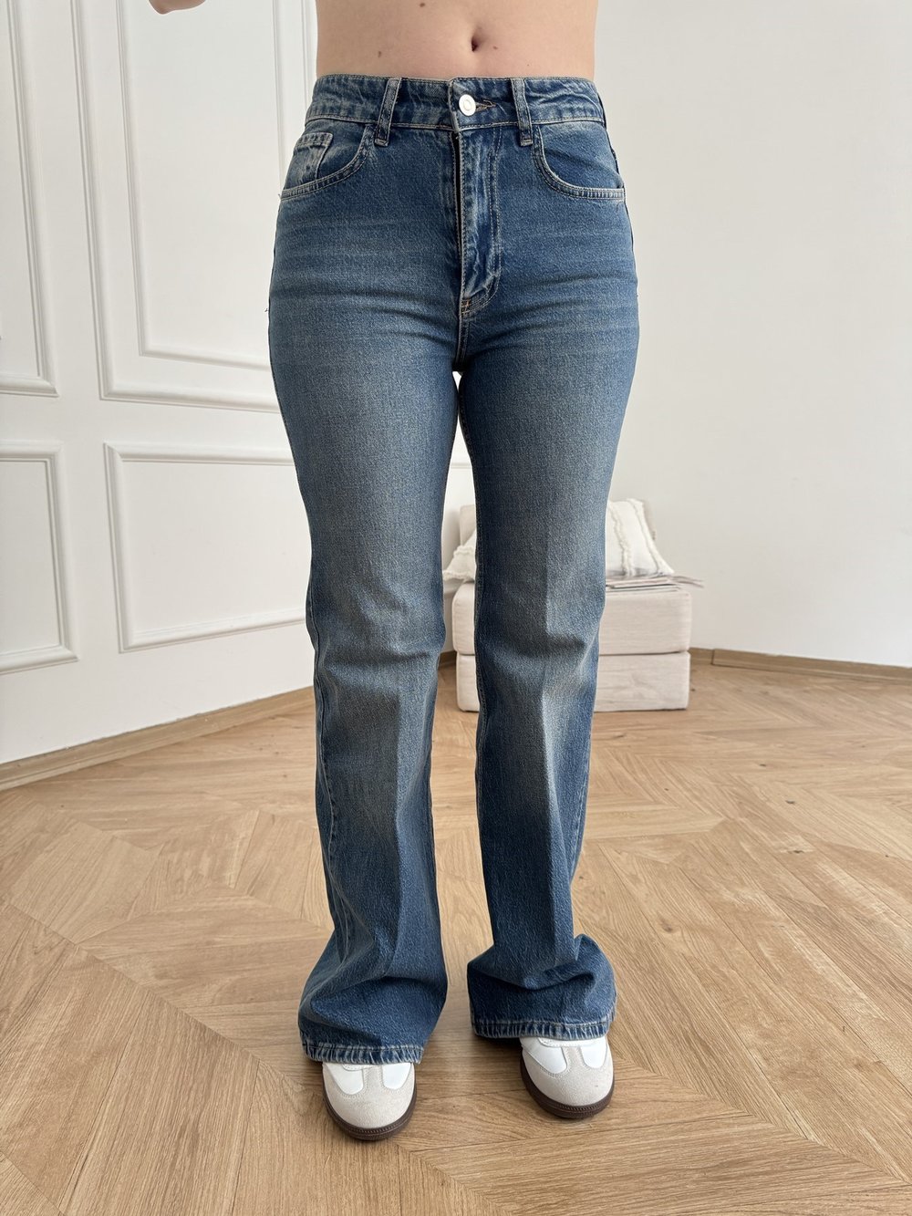 Bol Paça Kot Pantolon Mavi