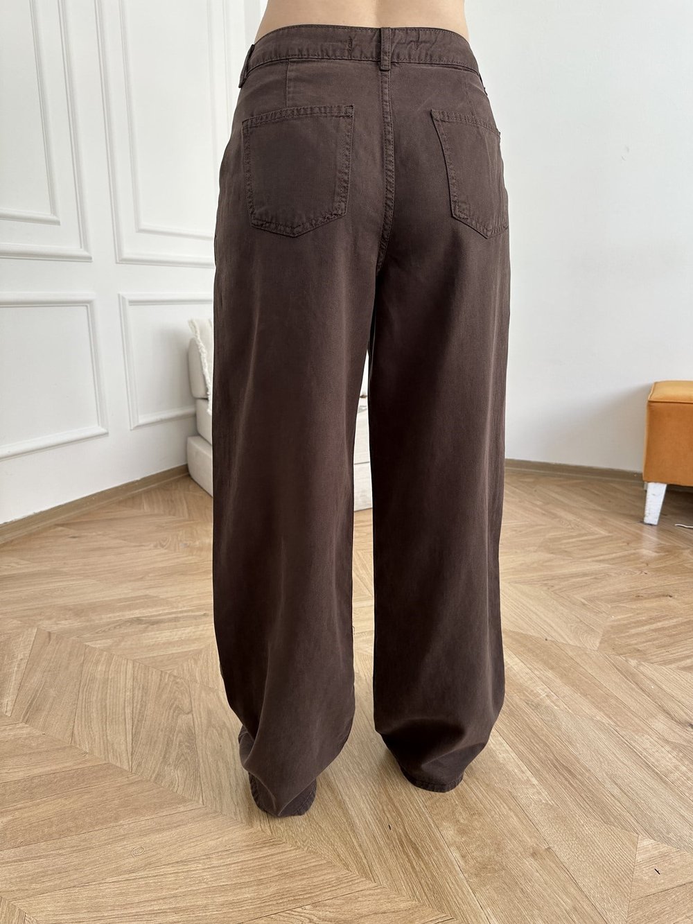 Bol Paça Tencel Pantolon Kahve