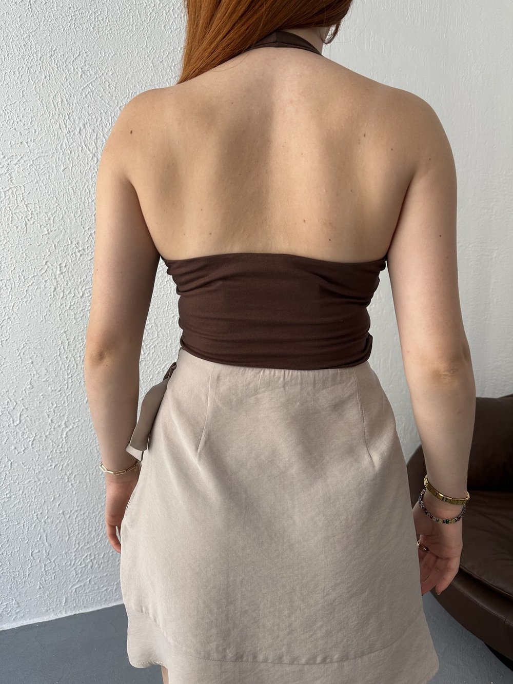 Boyundan Geçmeli Body Kahve