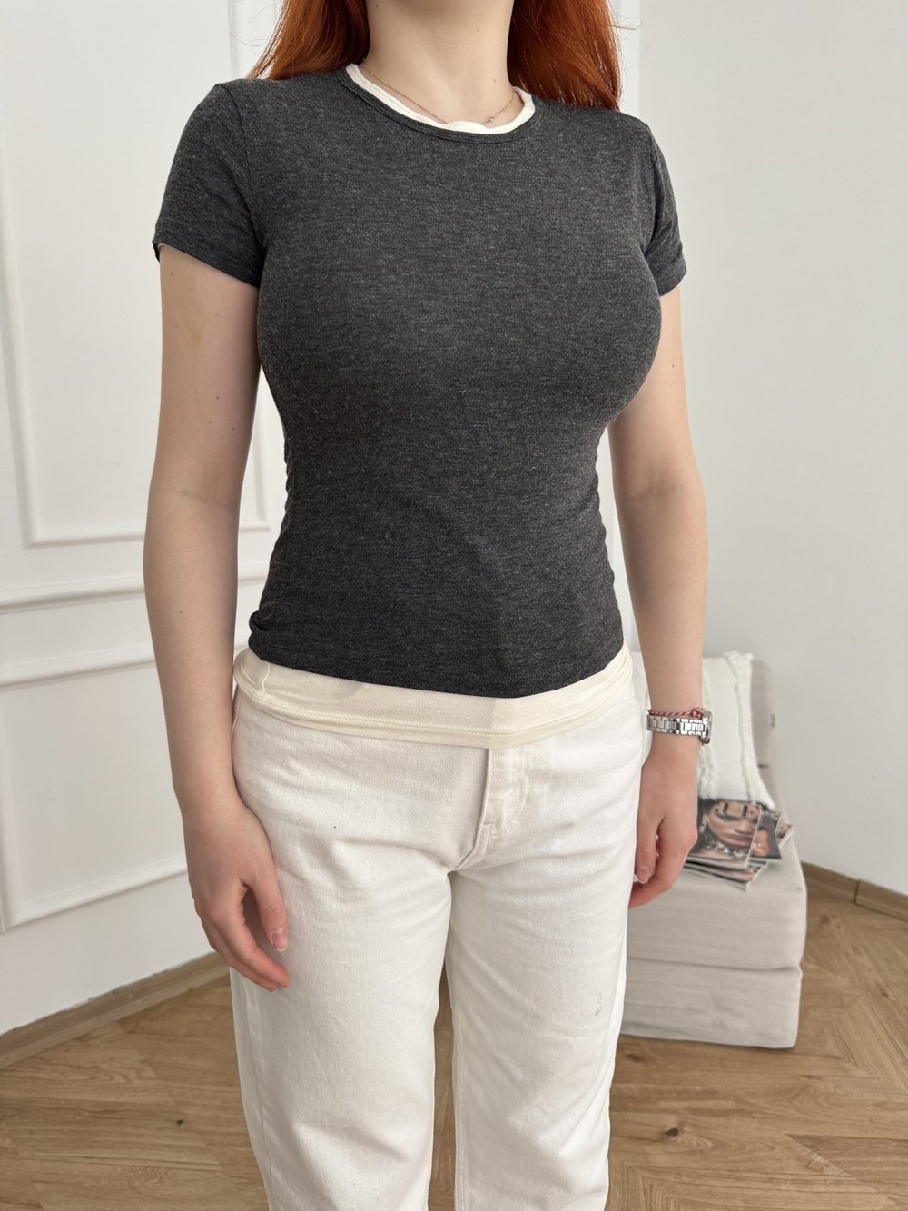 Çift Kat T-shirt Antrasit