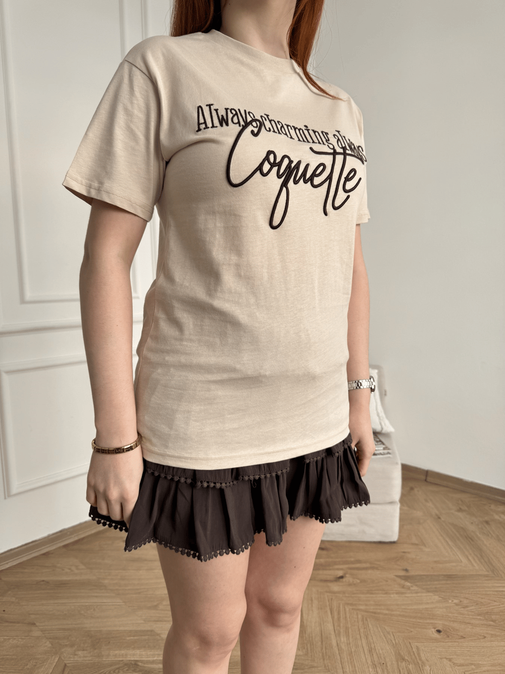 Coguette Tişört Bej
