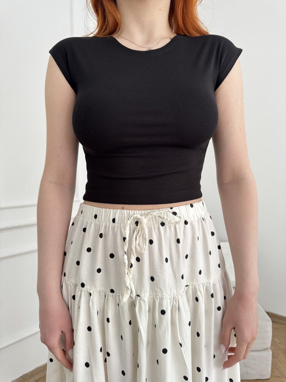 Crop Kolsuz Basic Badi Siyah