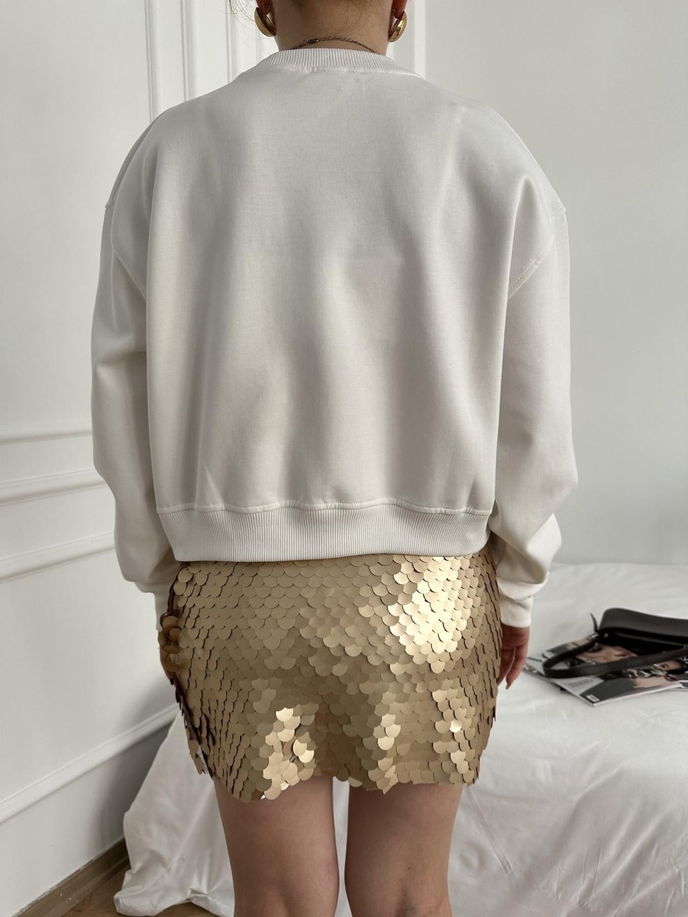 Crop Sweatshirt Ekru