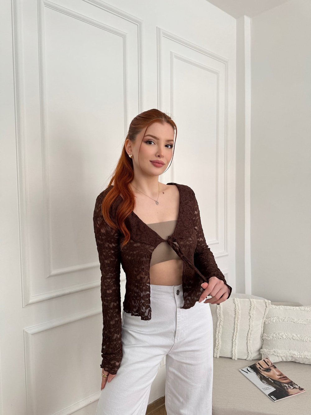Dantel Hırka Acı kahve