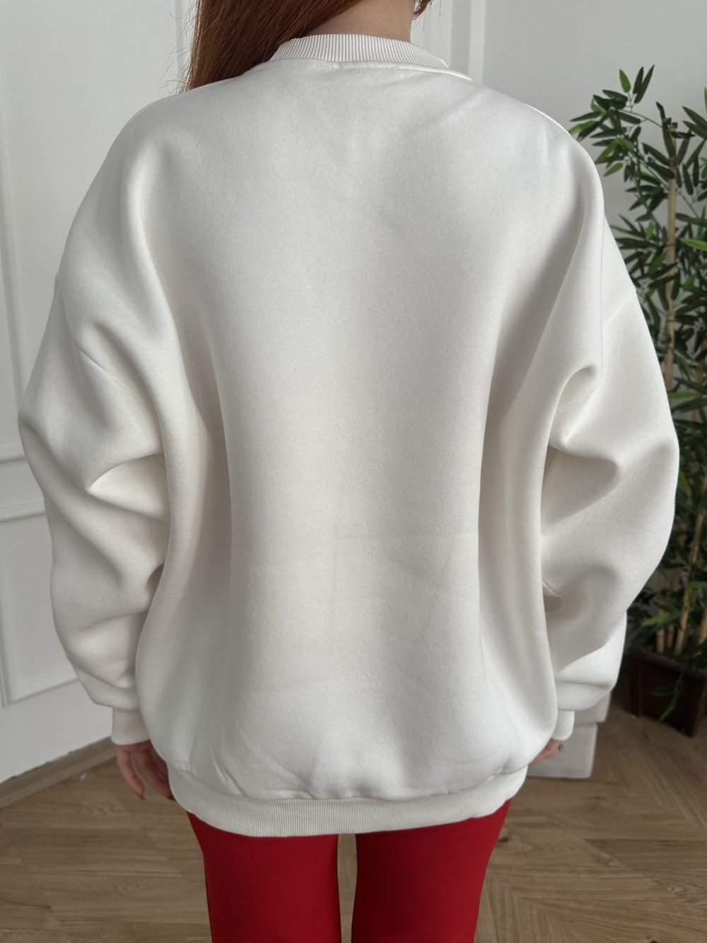 Dantel Nakışlı Sweatshirt Ekru