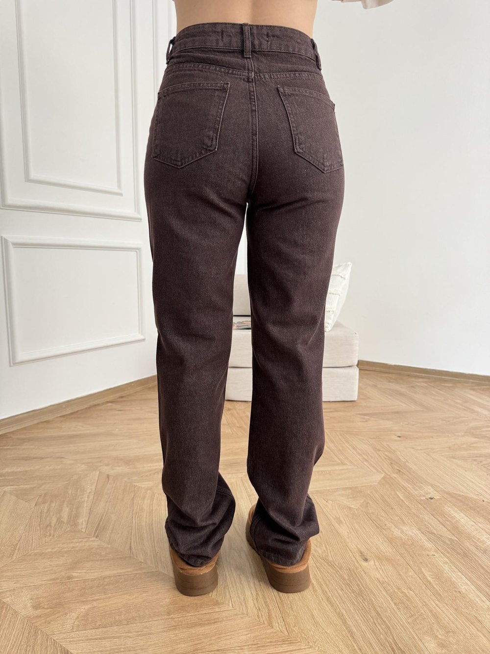 Denim Straight Fit Pantolon Kahve