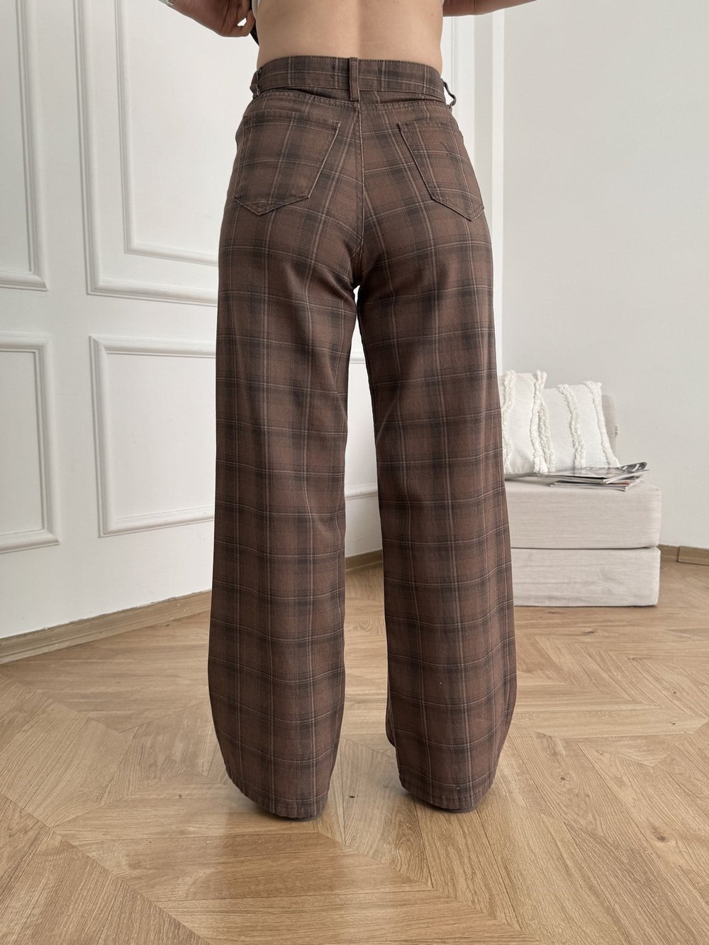 Ekose Pantolon Kahve