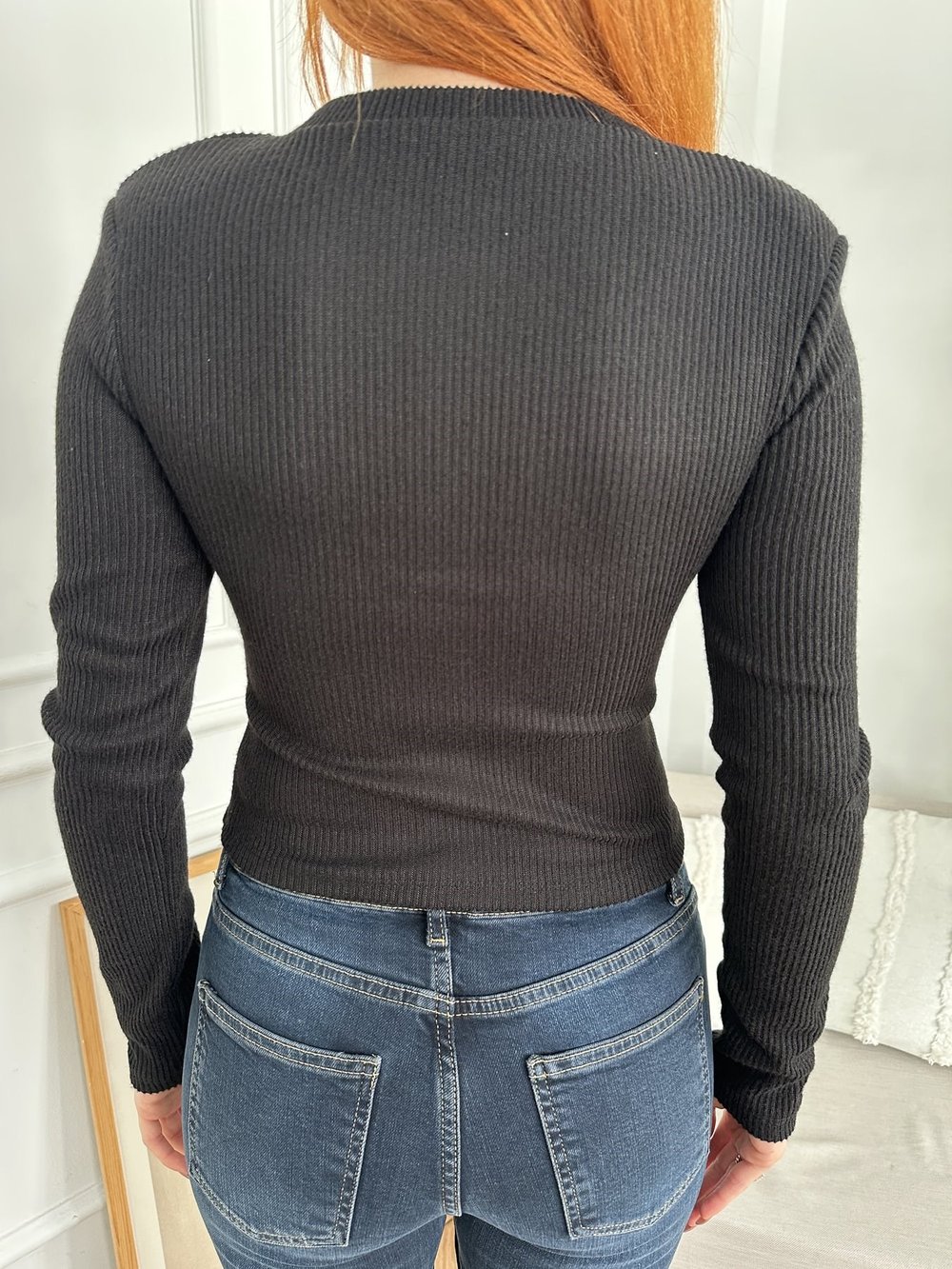 Fitilli Mini Hırka Siyah