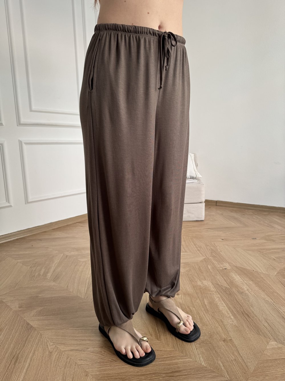 Fitilli Şalvar Pantolon Kahve