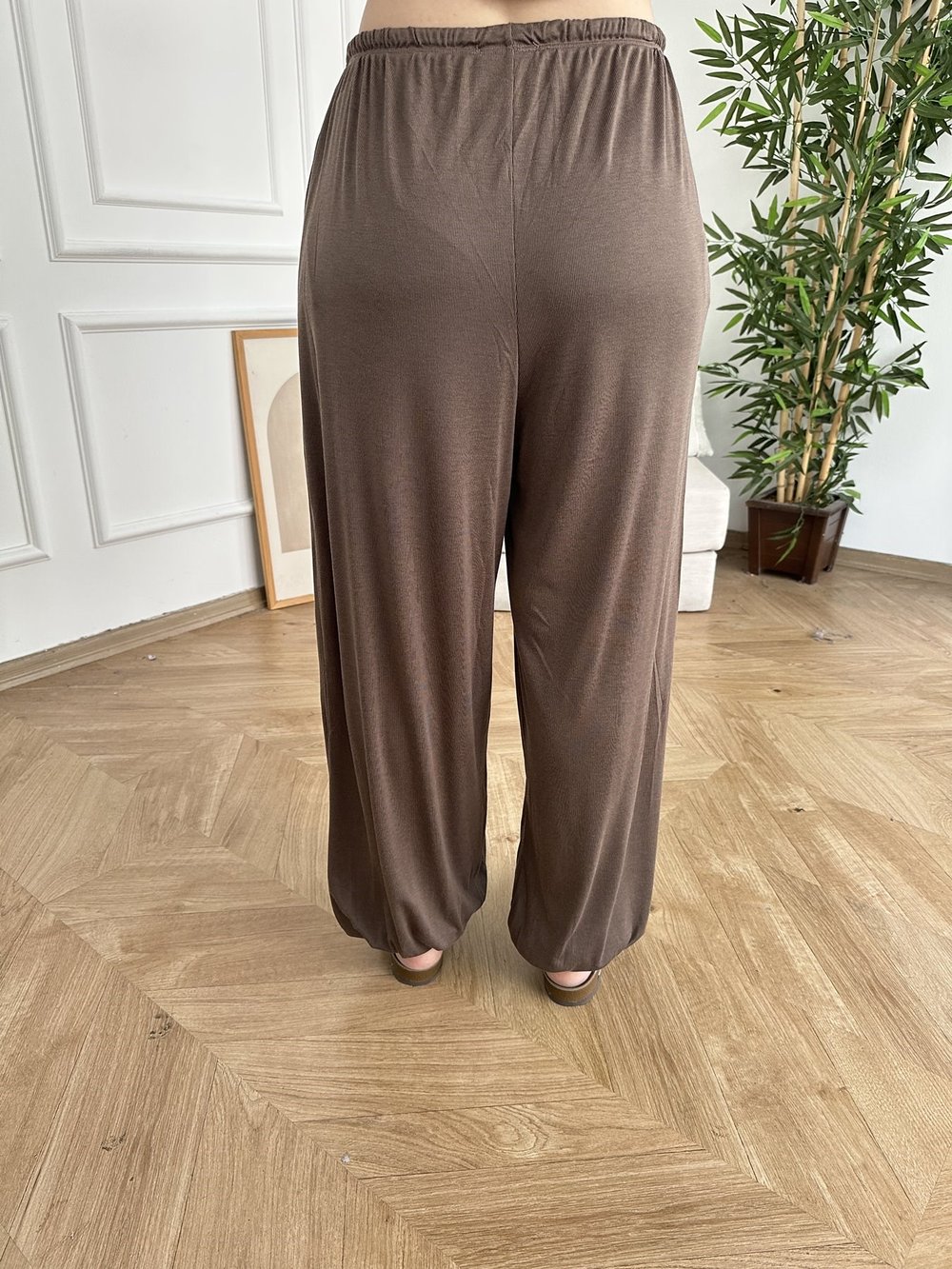 Fitilli Şalvar Pantolon Vizon