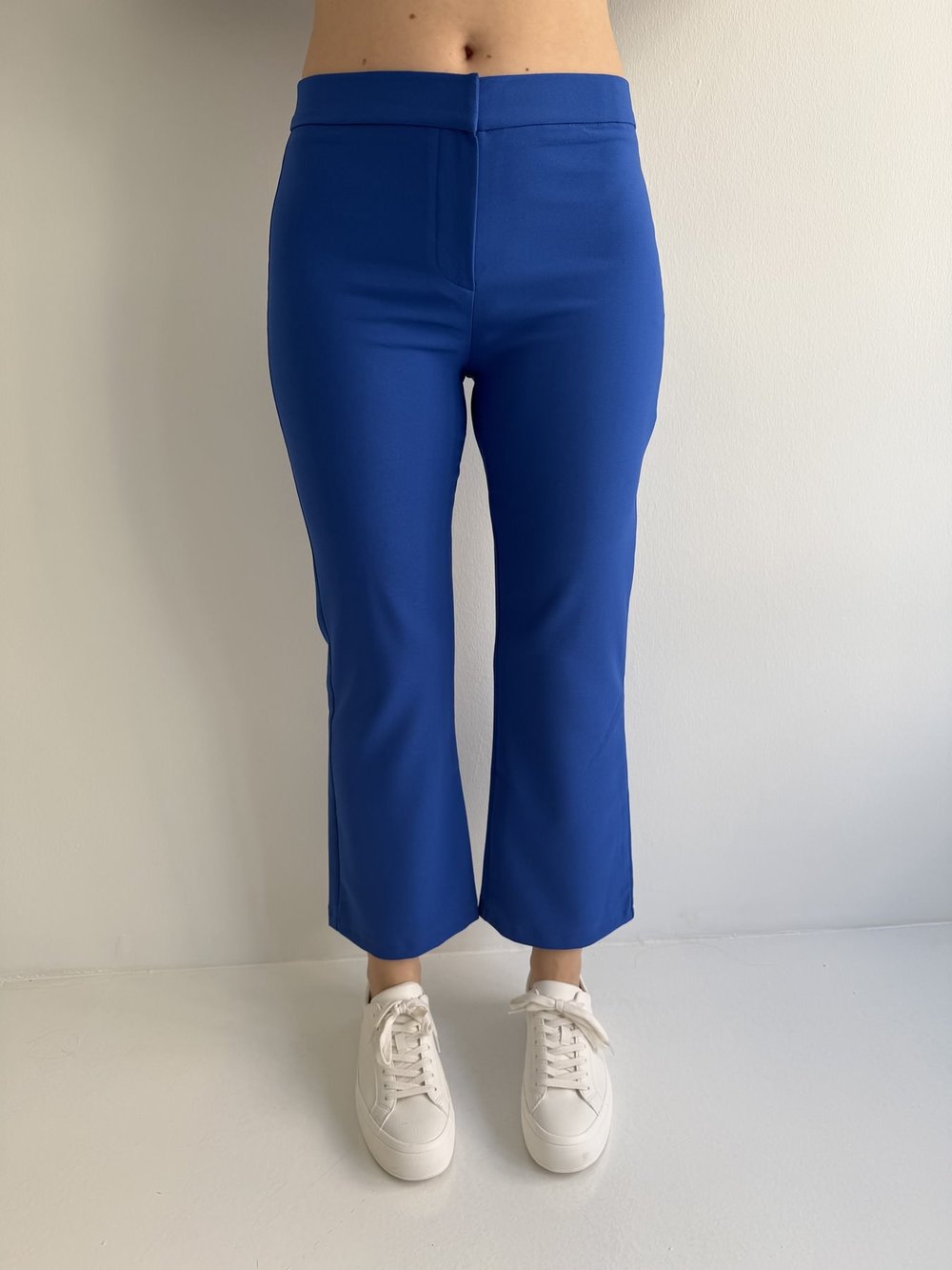 İspanyol Paça Crop Pantolon Saks