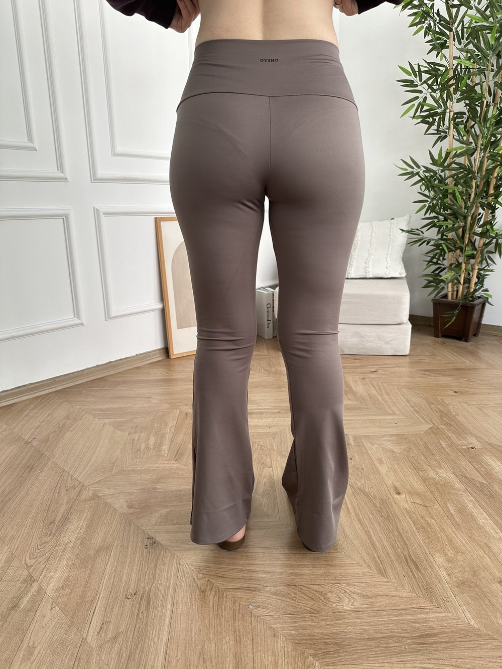 İspanyol Paça Tayt Pantolon Vizon