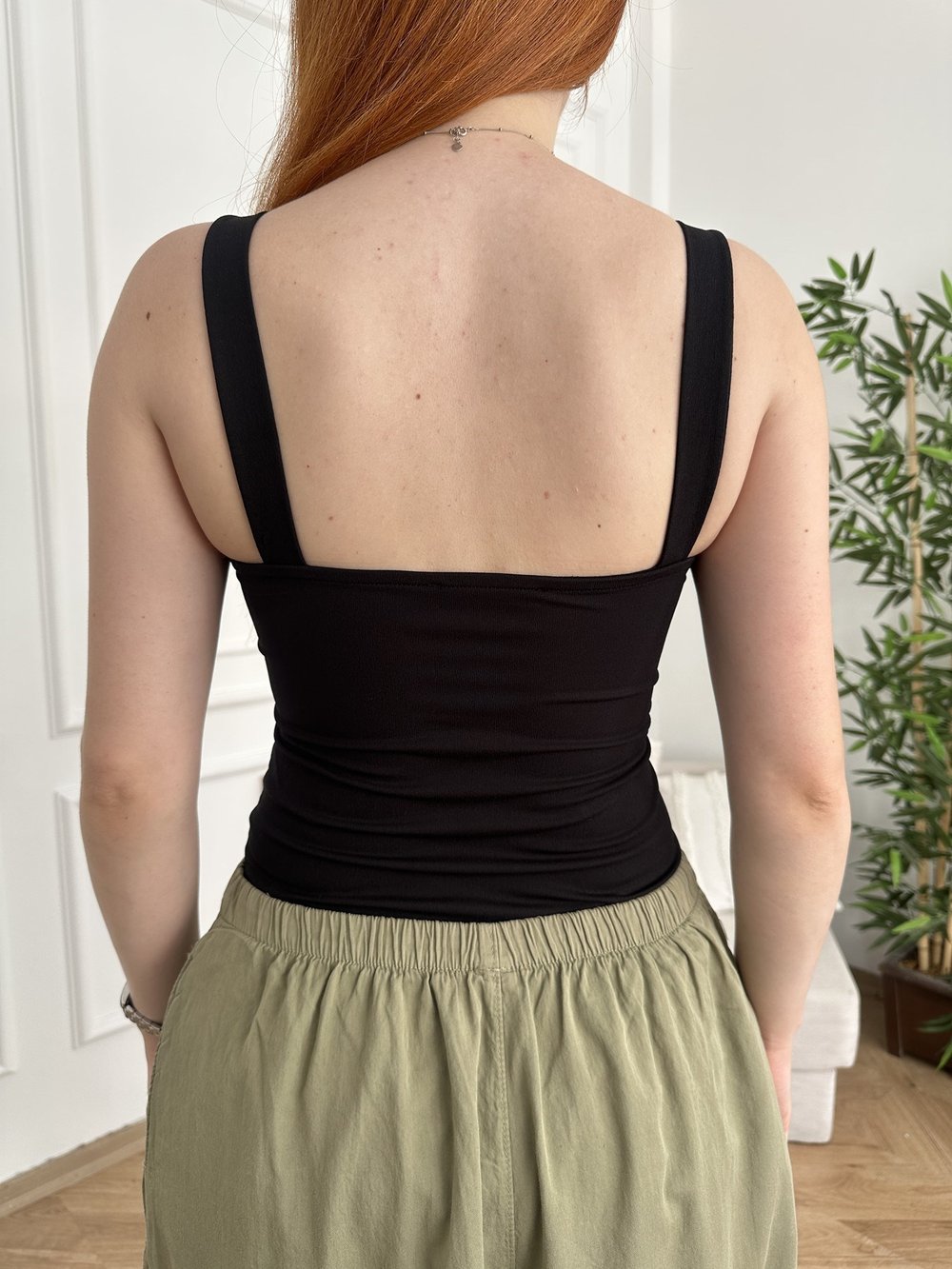 Kalın Askılı Bodysuit Siyah