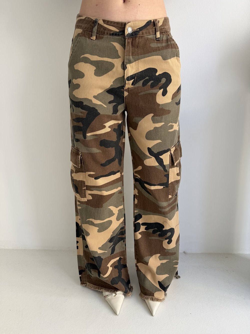Kargo Cep Kamuflaj Pantolon Kamuflaj