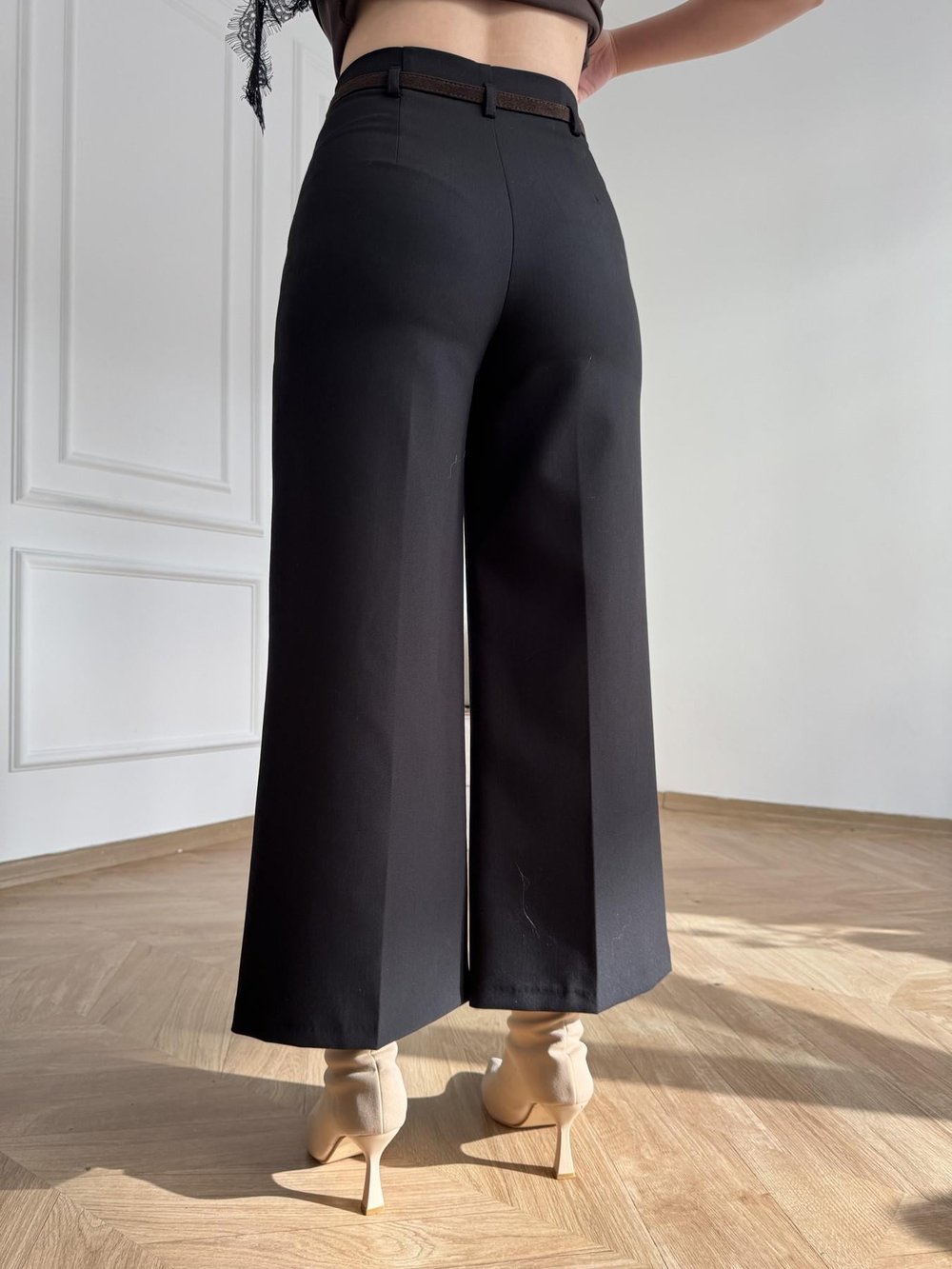 Kemerli Culotte Pantolon Siyah