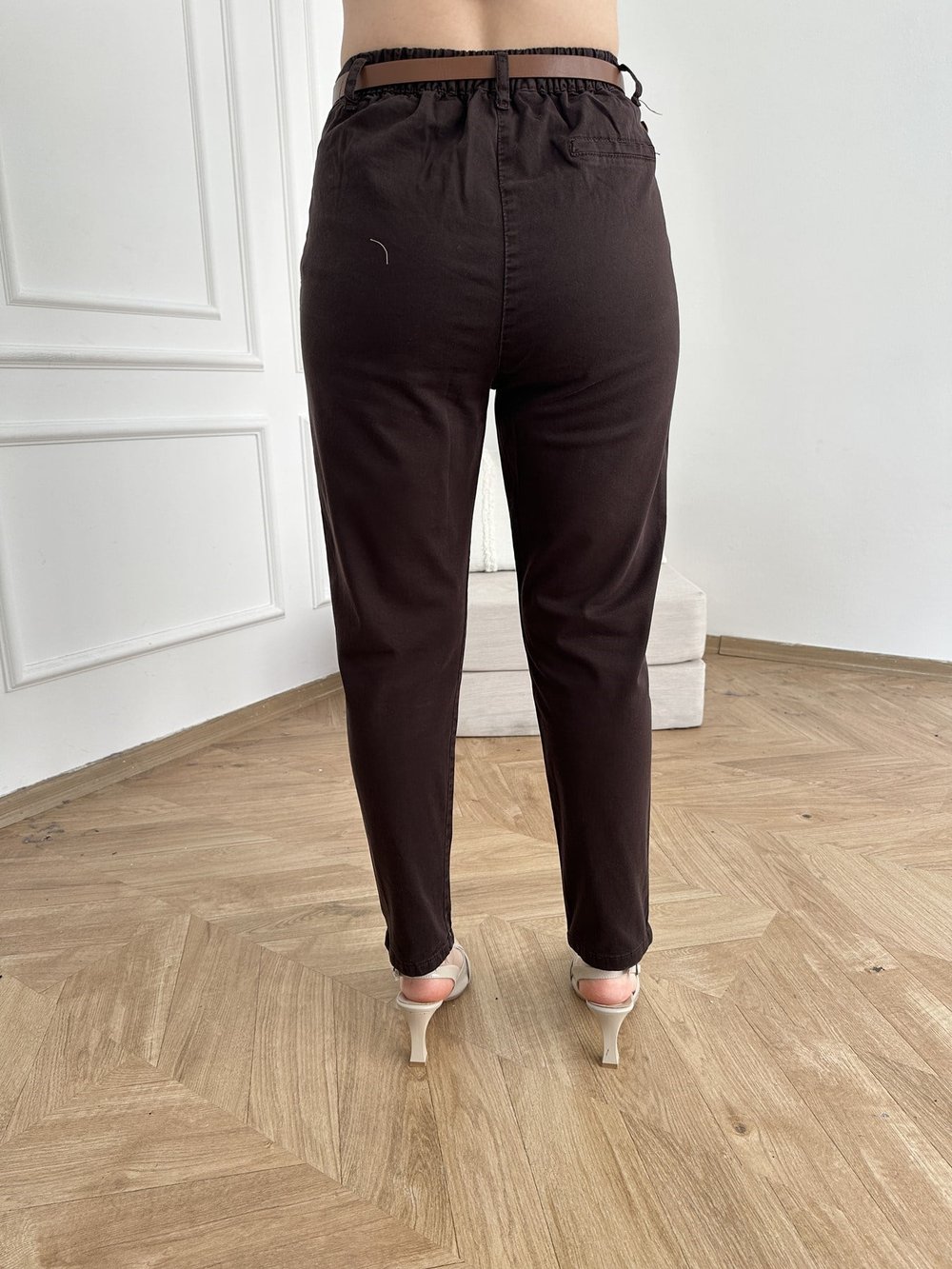 Kemerli Gabardin Pantolon Acı kahve