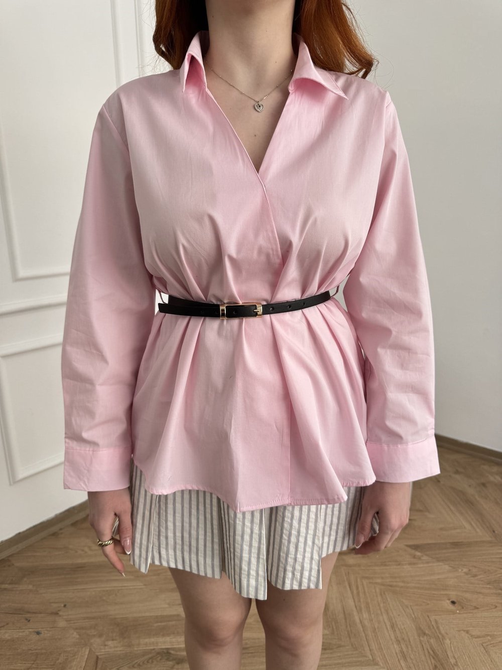 Kemerli Gömlek Pembe