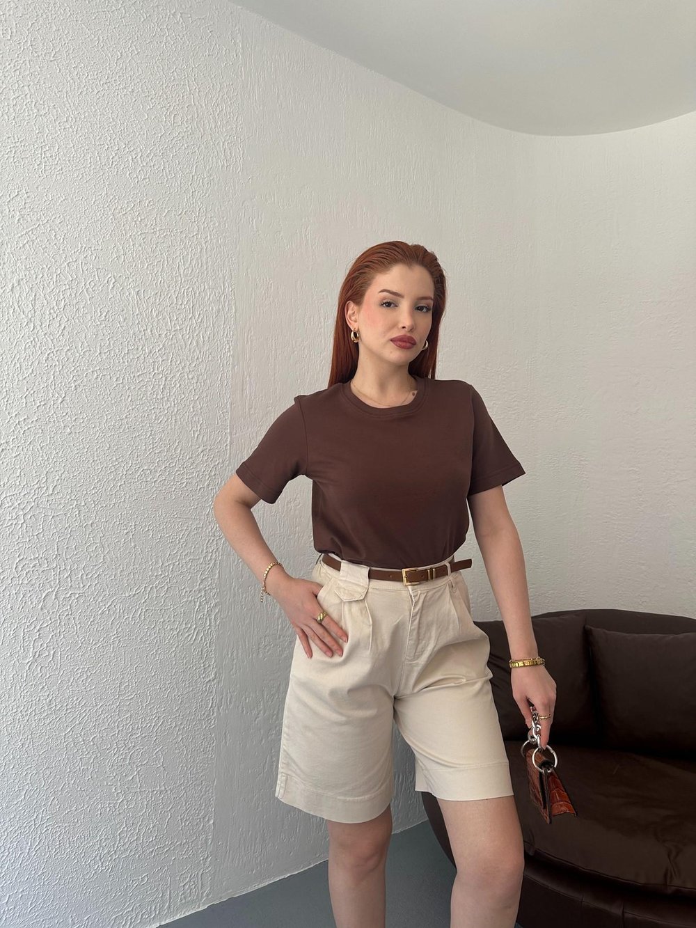 Kemerli Şort Taş