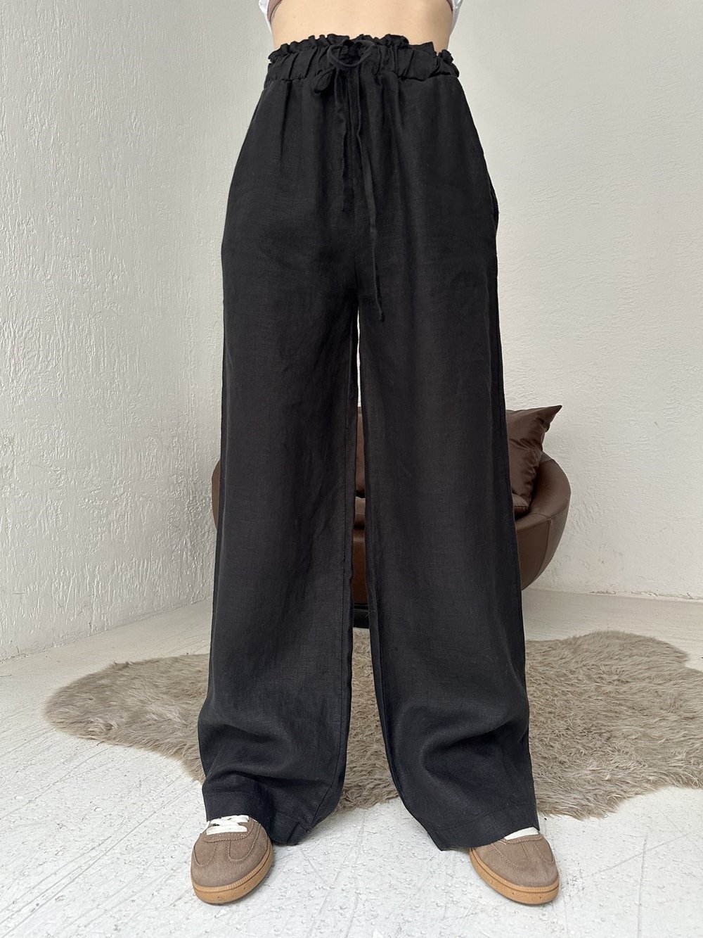 Keten Pantolon Siyah