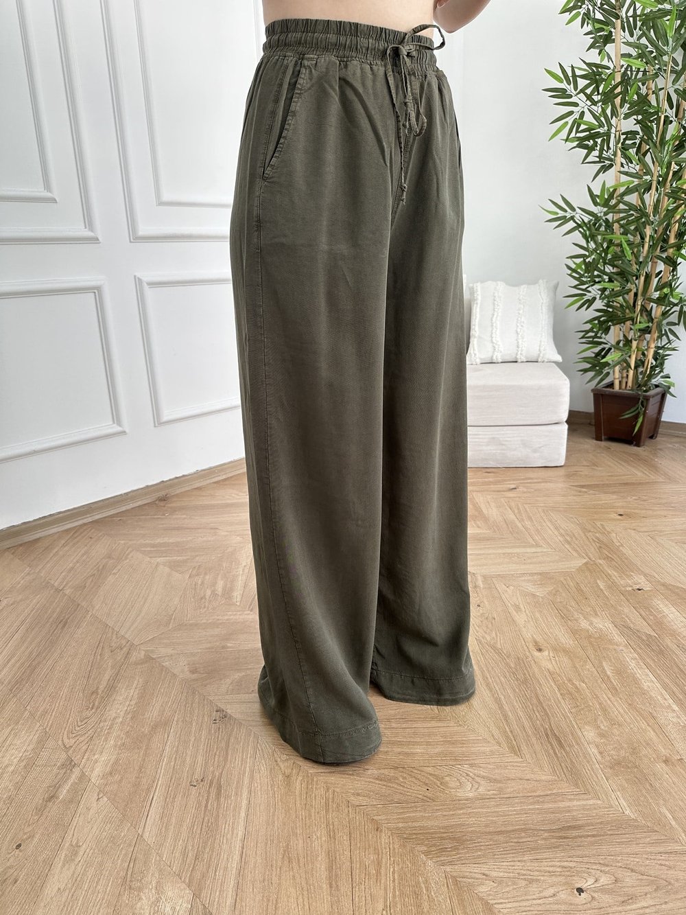 Lastikli Relax Fit Pantolon 67 haki