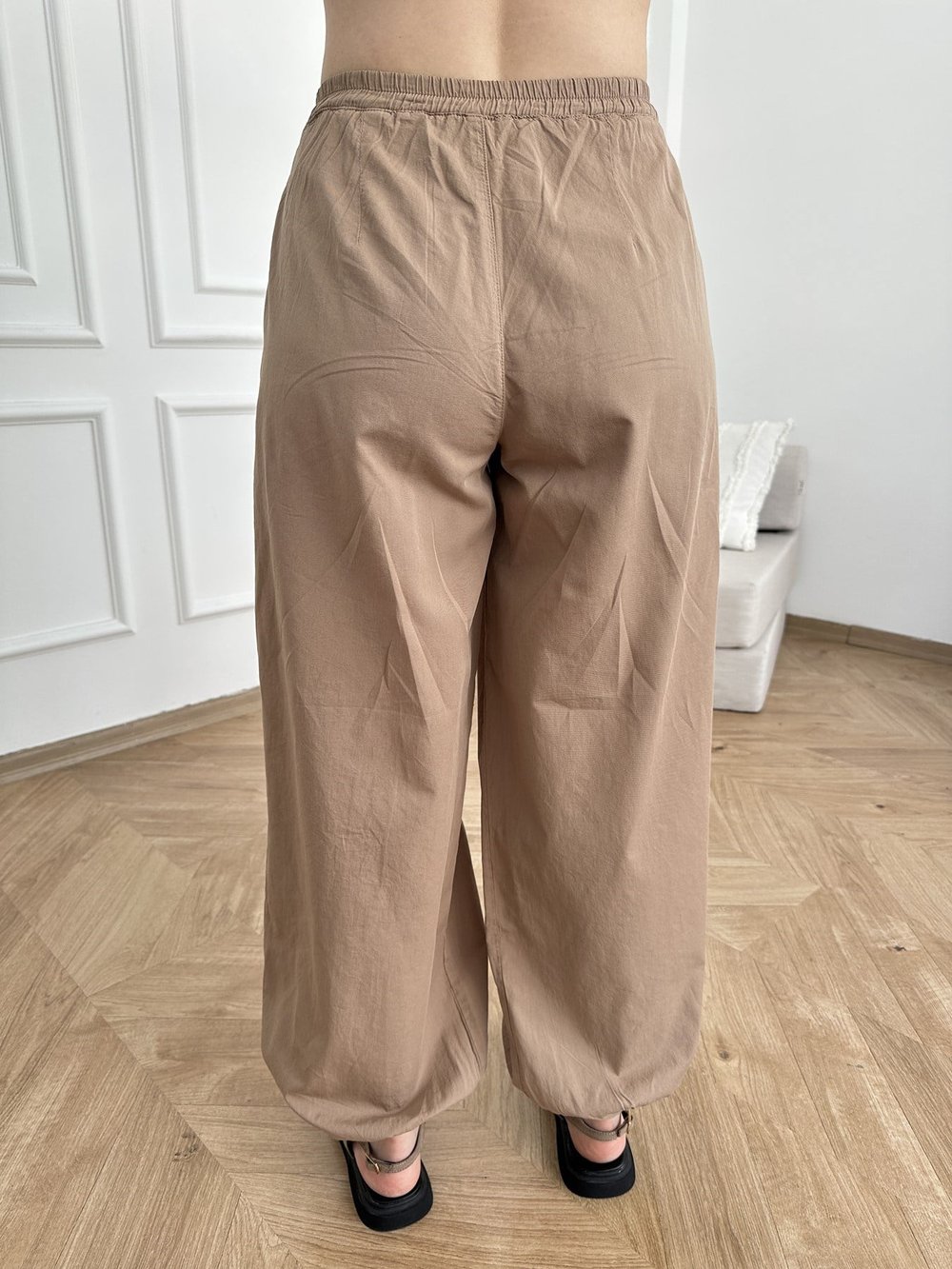 Lastikli Şalvar Pantolon Camel
