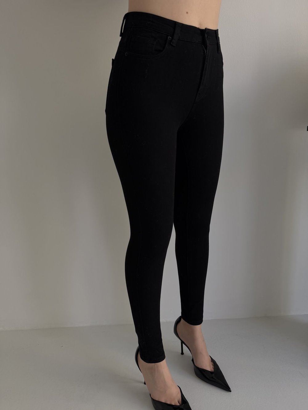 Likralı Skinny Jean Pantolon Siyah