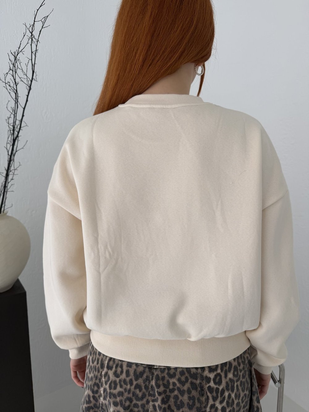Love Aplikeli Sweatshırt Krem
