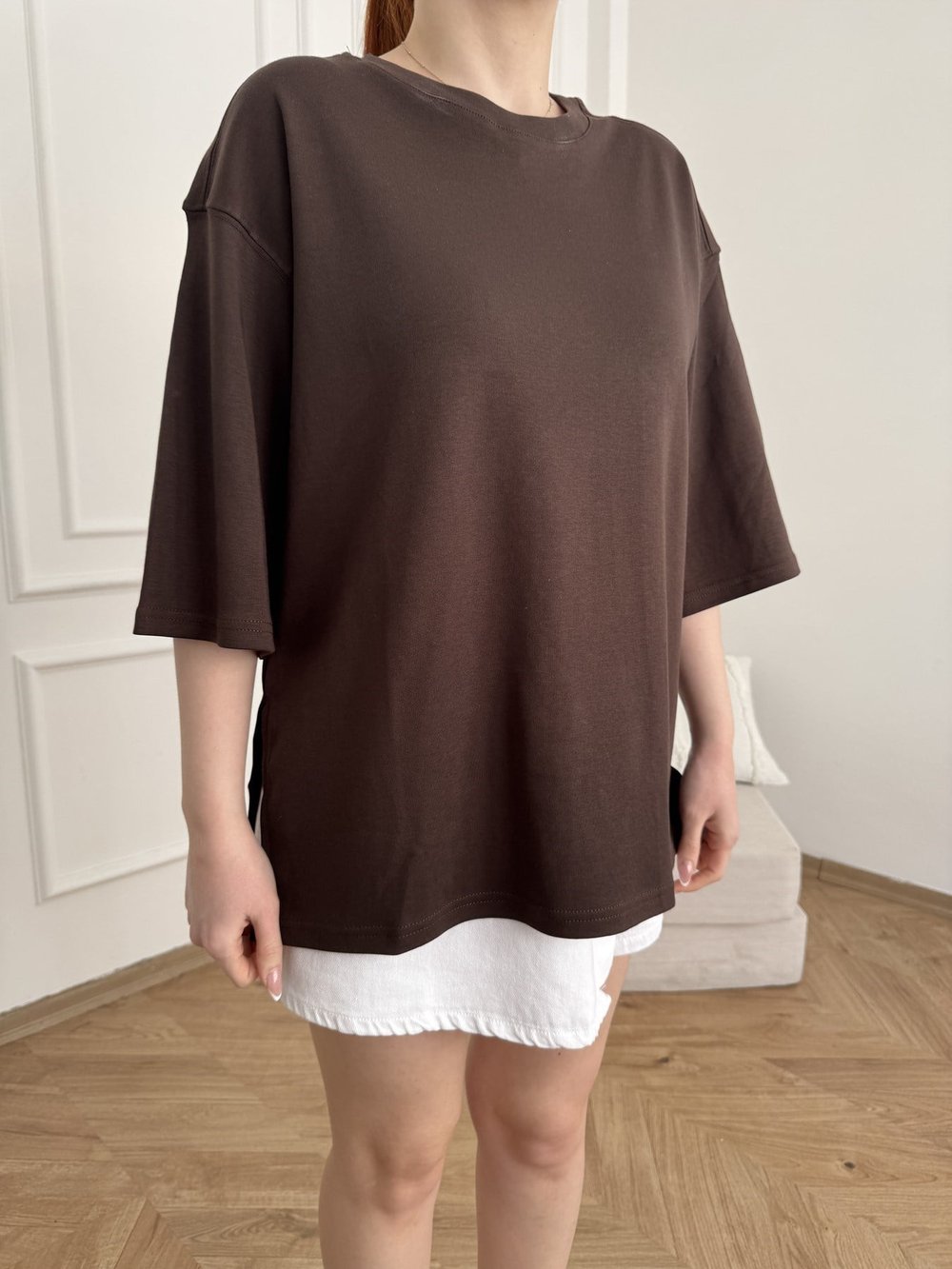 Oversize Basic T-shirt Kahve