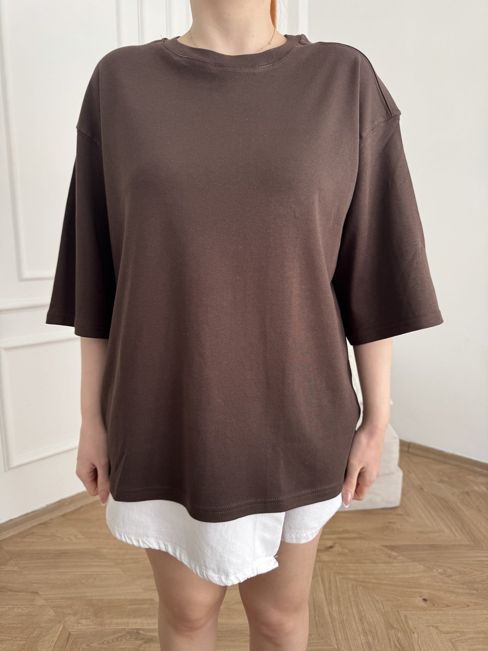Oversize Basic T-shirt Kahve