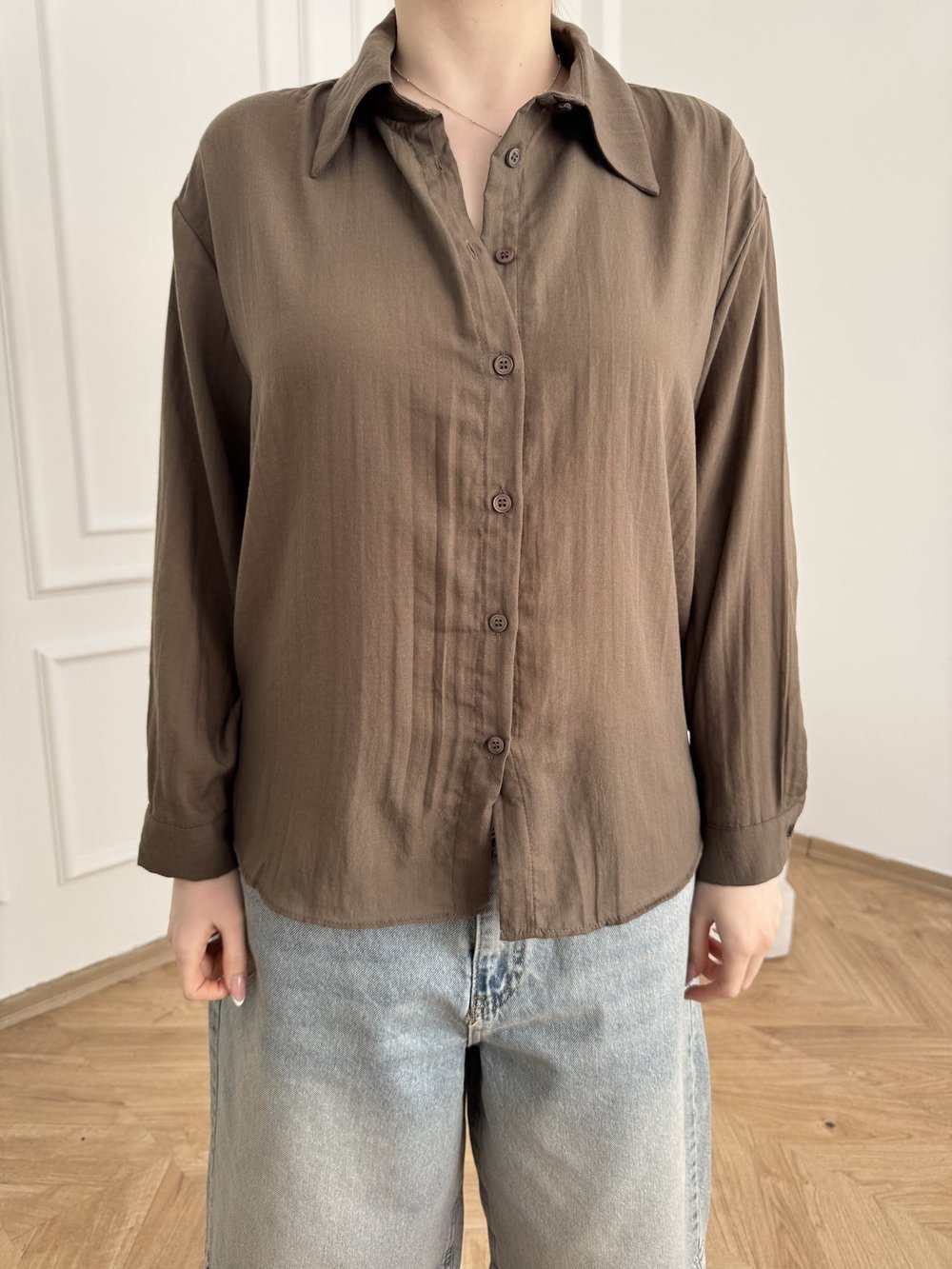 Oversize Gömlek Kahve