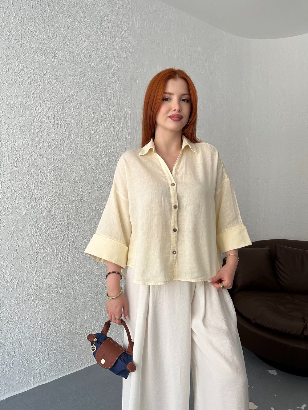 Oversize Sırt Detaylı Gömlek T.sarı