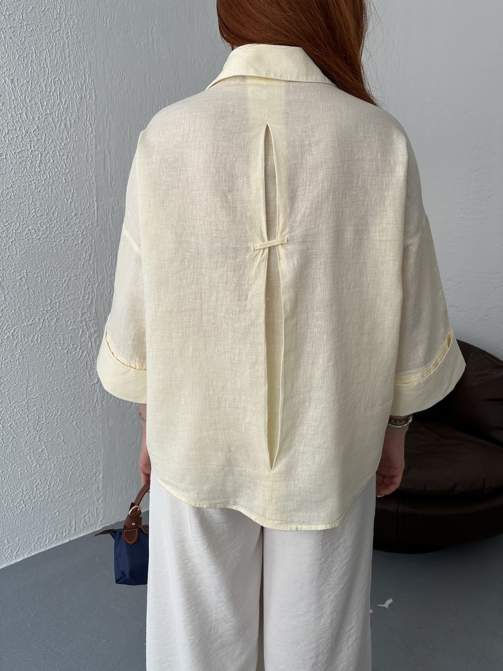 Oversize Sırt Detaylı Gömlek T.sarı