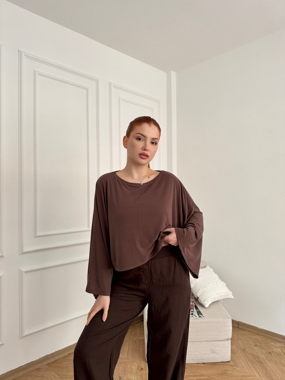 Oversize Sweatshirt Kahve