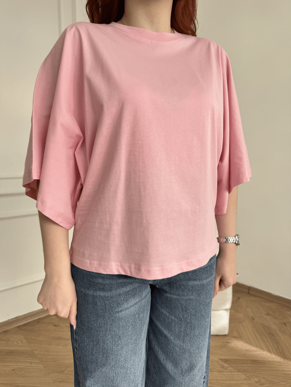 Oversize Tshirt Şeker pembe