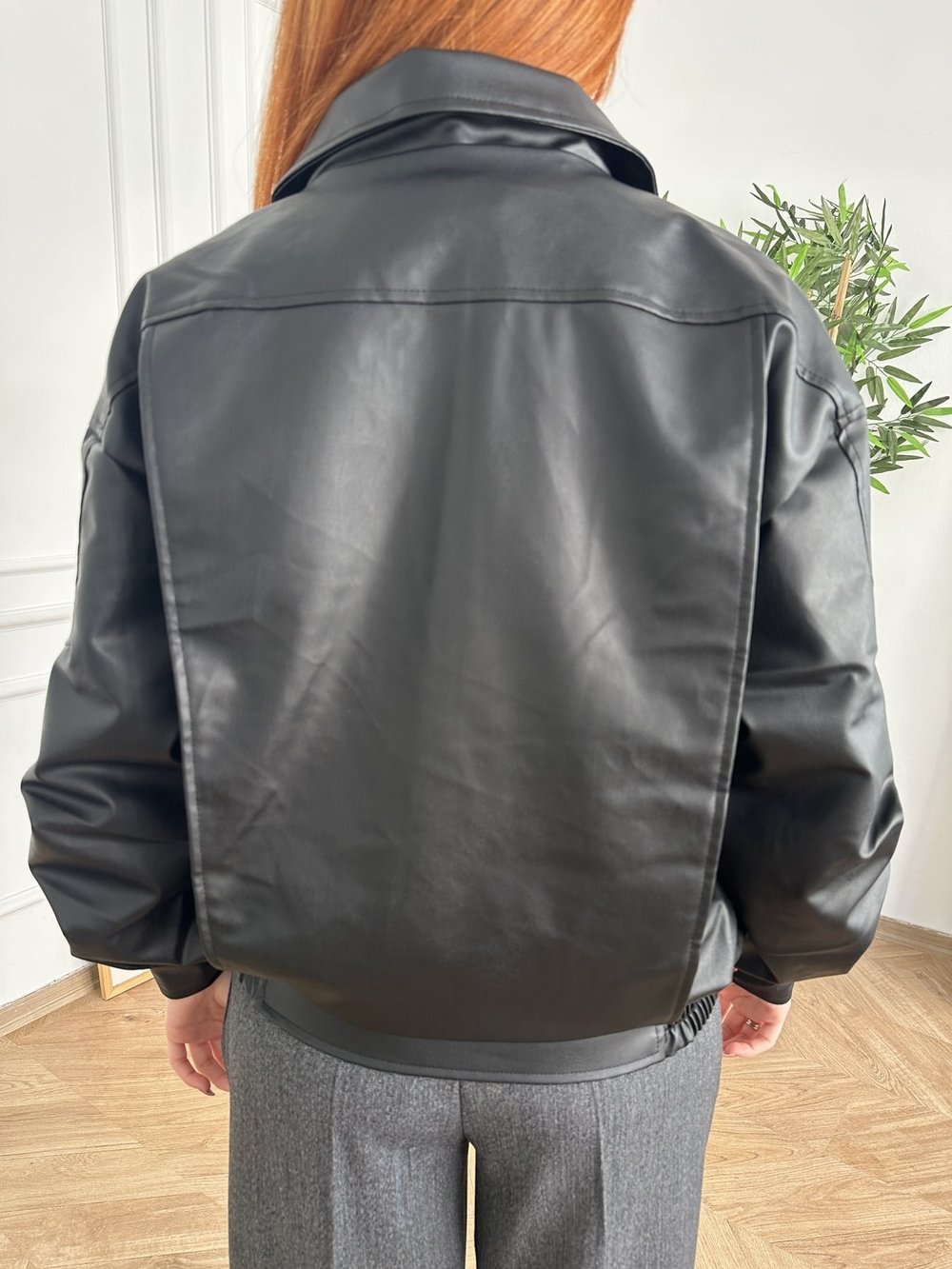 Oversize Yara Kol Deri Mont Siyah
