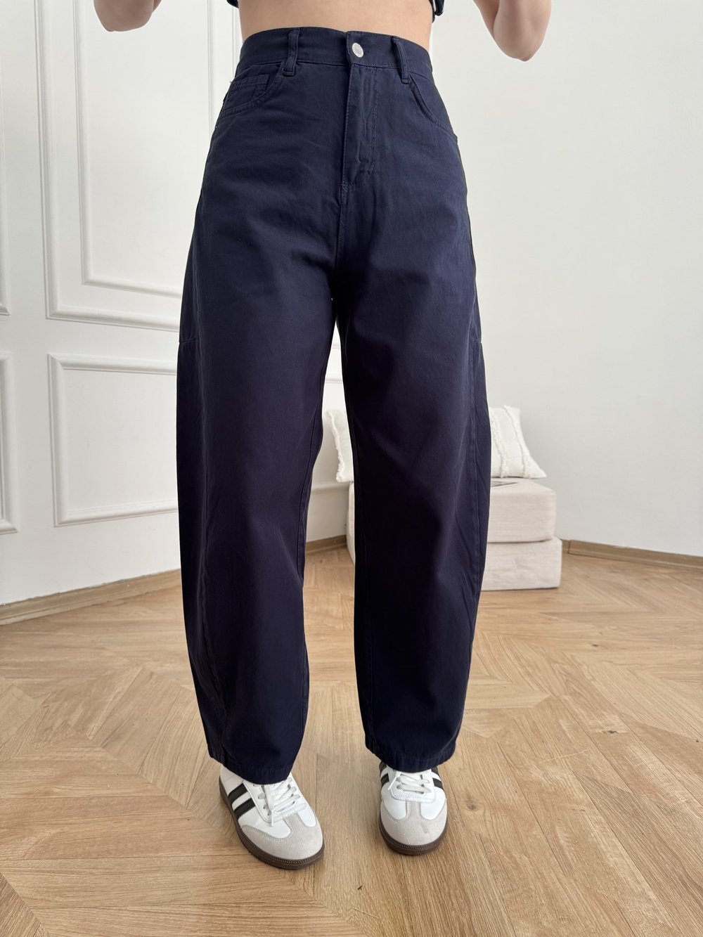 Parçalı Balon Pantolon Lacivert
