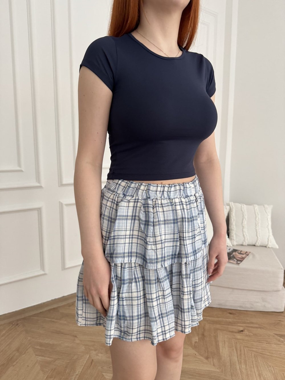 Poliamid Crop Body Lacivert