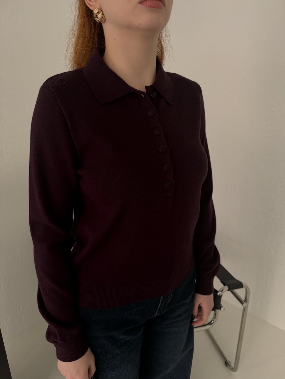 Polo Yaka Triko Mürdüm