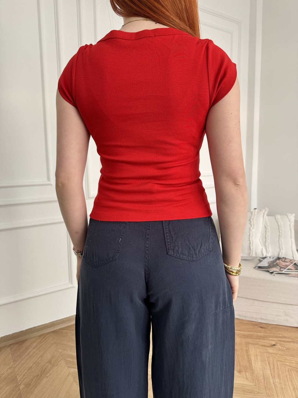 Red Flags Slim Fit T-shirt Kırmızı