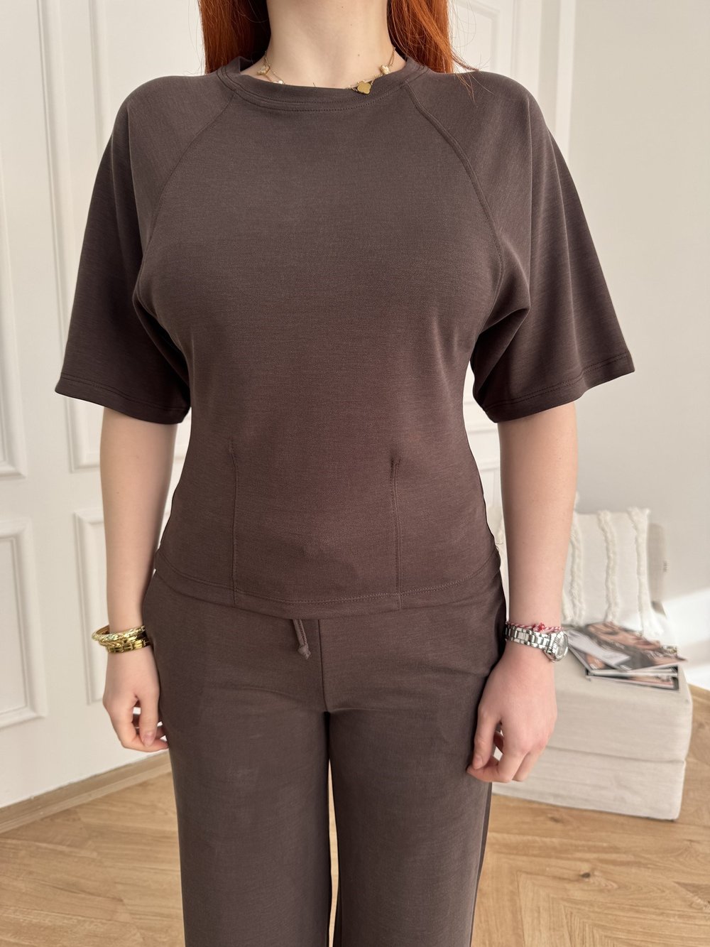 Reglan Kol T-shirt Kahve