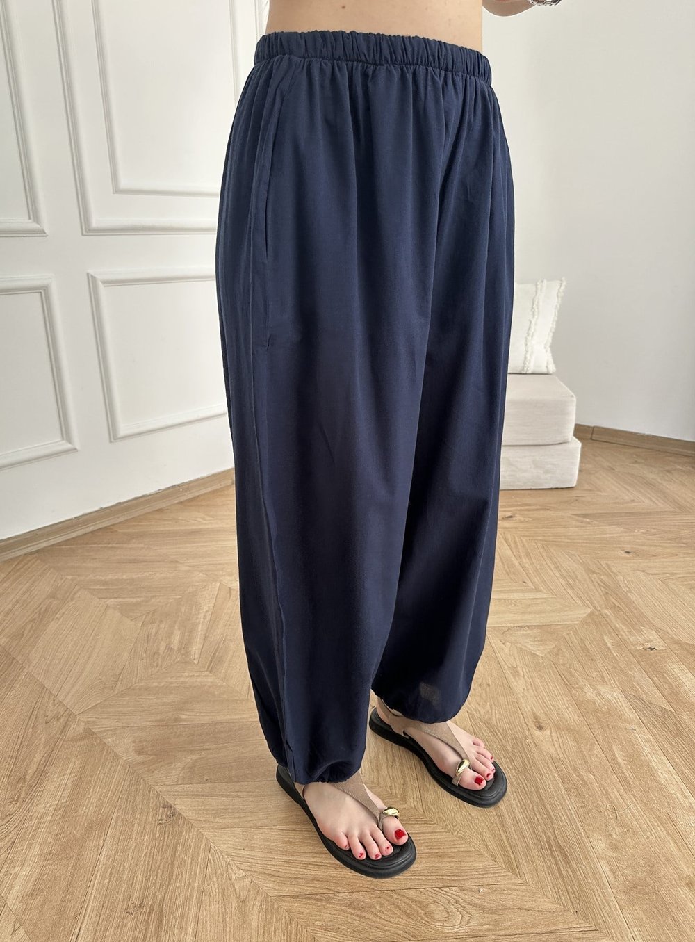 Relax Fit Astarlı İnce Pantolon Lacivert