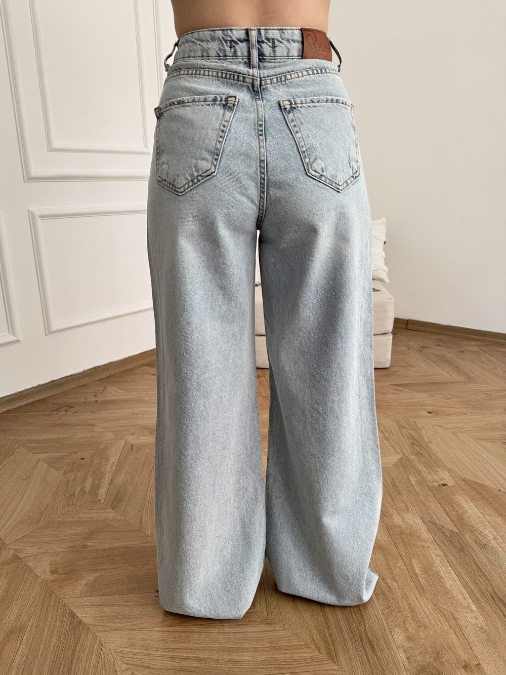 Relax Fit Kemerli Pantolon Açık mavi