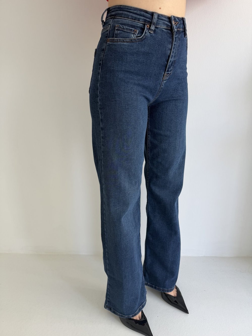 Straight Jean Pantolon Koyu mavi