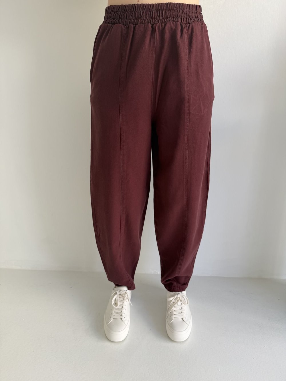 Tencel Balon Pantolon Bordo
