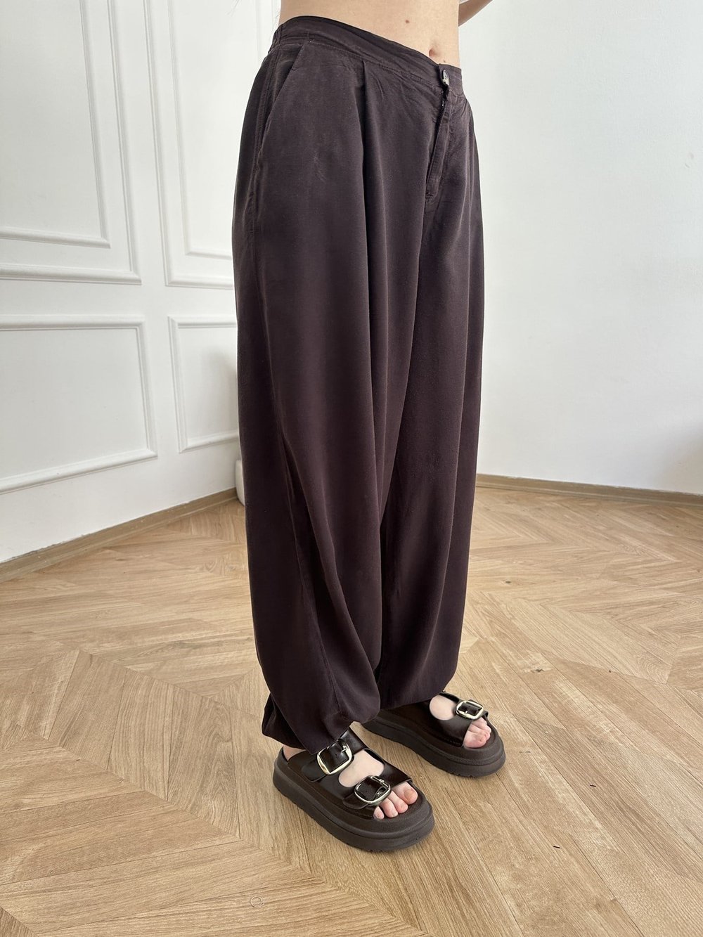 Tencel Şalvar Pantolon Acı kahve