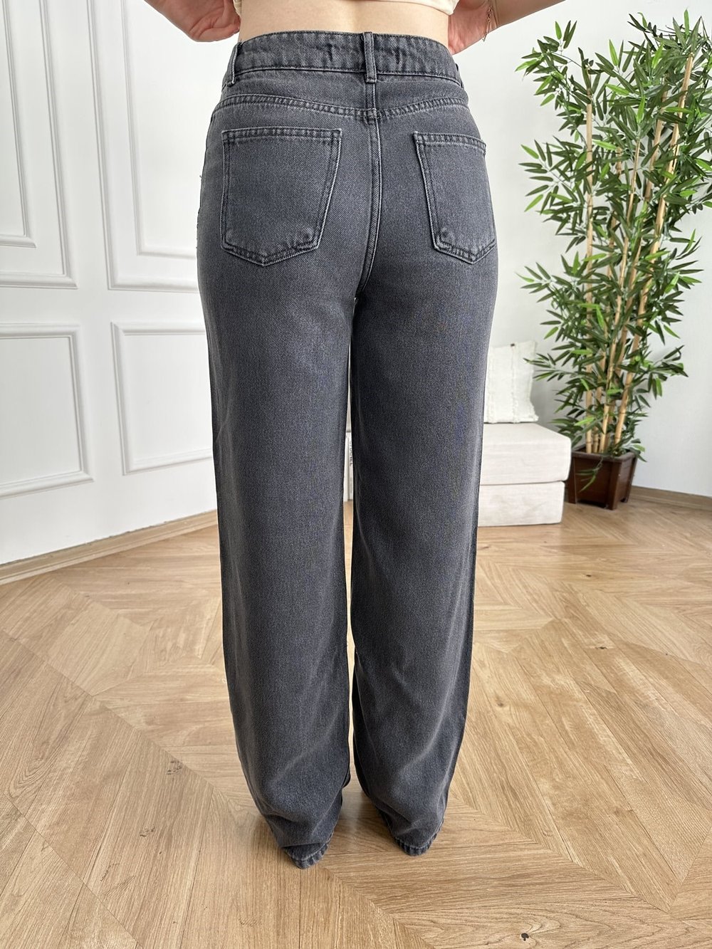 Wideleg Tencel Pantolon Siyah