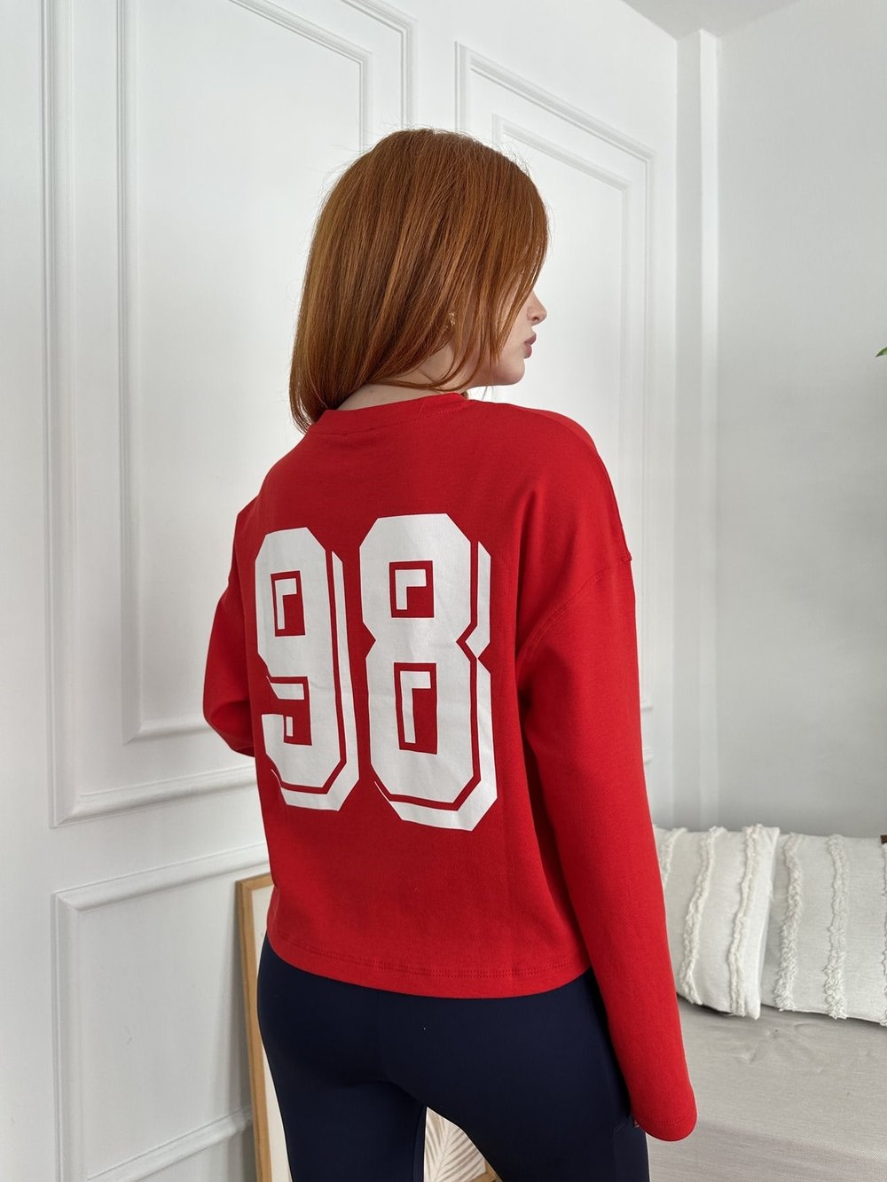 Wild Baskılı Sweatshirt Kırmızı